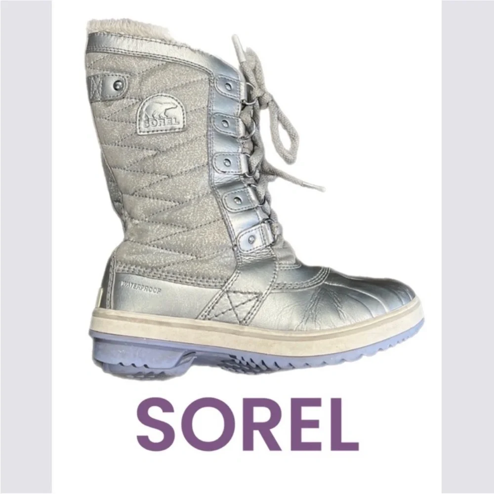 Authentic Sorel signature designer little girls waterproof winter boots sz 4